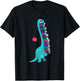 Cute Dinosaur Book Reading T-Shirt - T-Shirt | Black