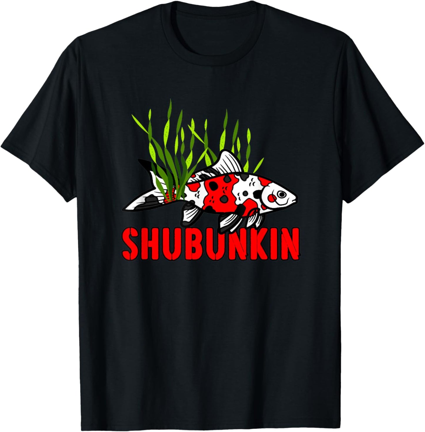 Shubunkin Goldfish Lovers Pond Fish Tank Art Design T-Shirt - T-Shirt | Black