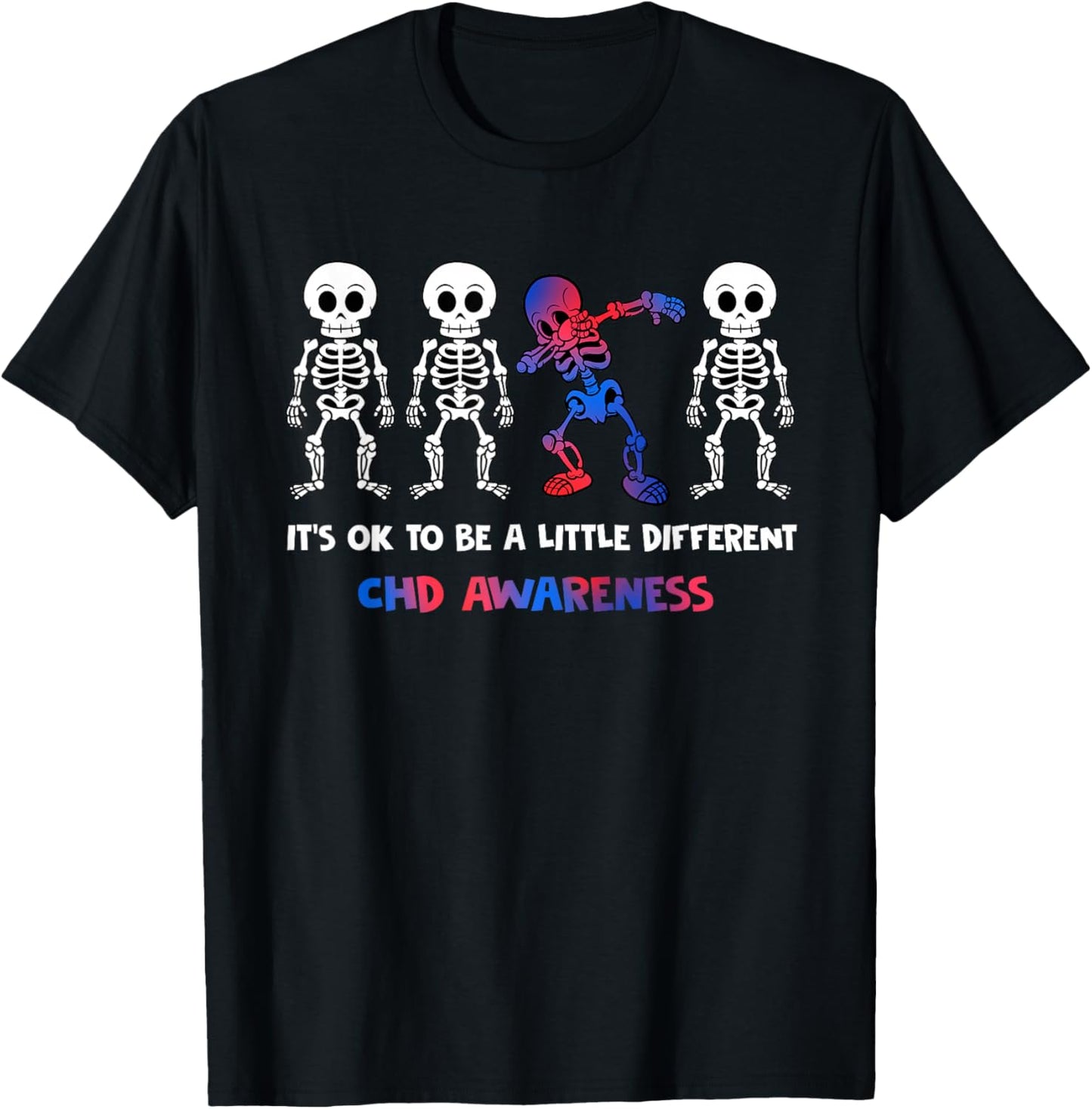 It's OK to Be A Little Different CHD Awareness T-Shirt - T-Shirt | Black