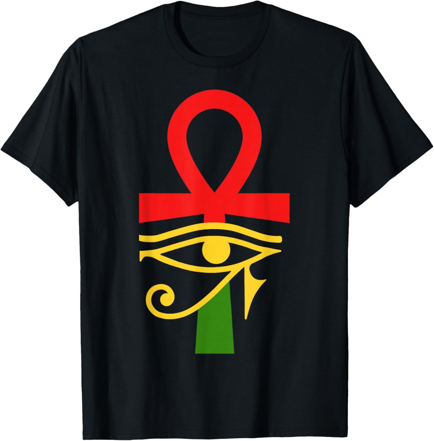 Ancient Egypt Egyptian Ankh Eye Of Horus Kemetic T-Shirt - T-Shirt | Black