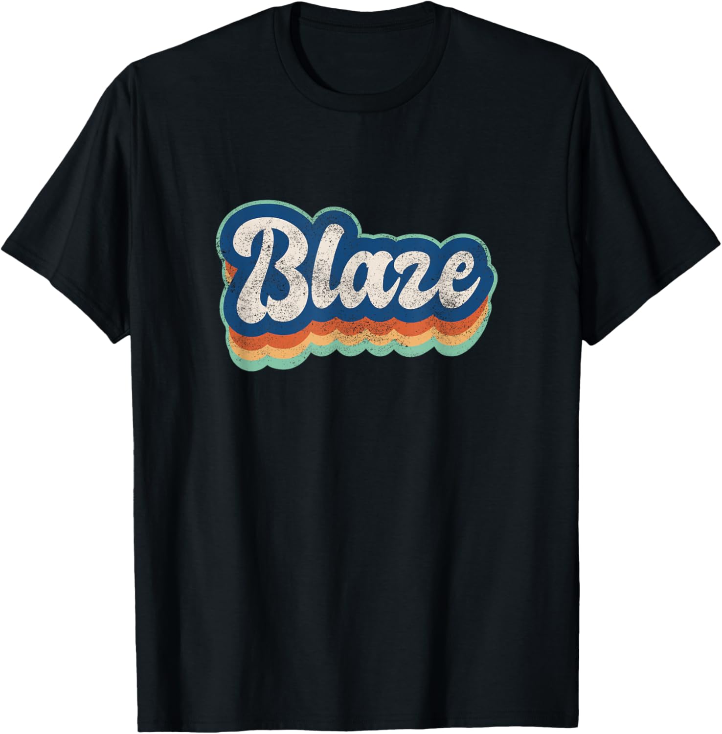 Blaze First Name Boy Vintage Style 70s 80s Personalized T-Shirt - T-Shirt | Black