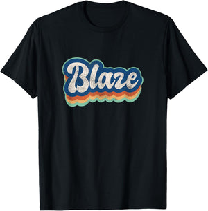 Blaze First Name Boy Vintage Style 70s 80s Personalized T-Shirt - T-Shirt | Black
