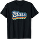 Blaze First Name Boy Vintage Style 70s 80s Personalized T-Shirt - T-Shirt | Black