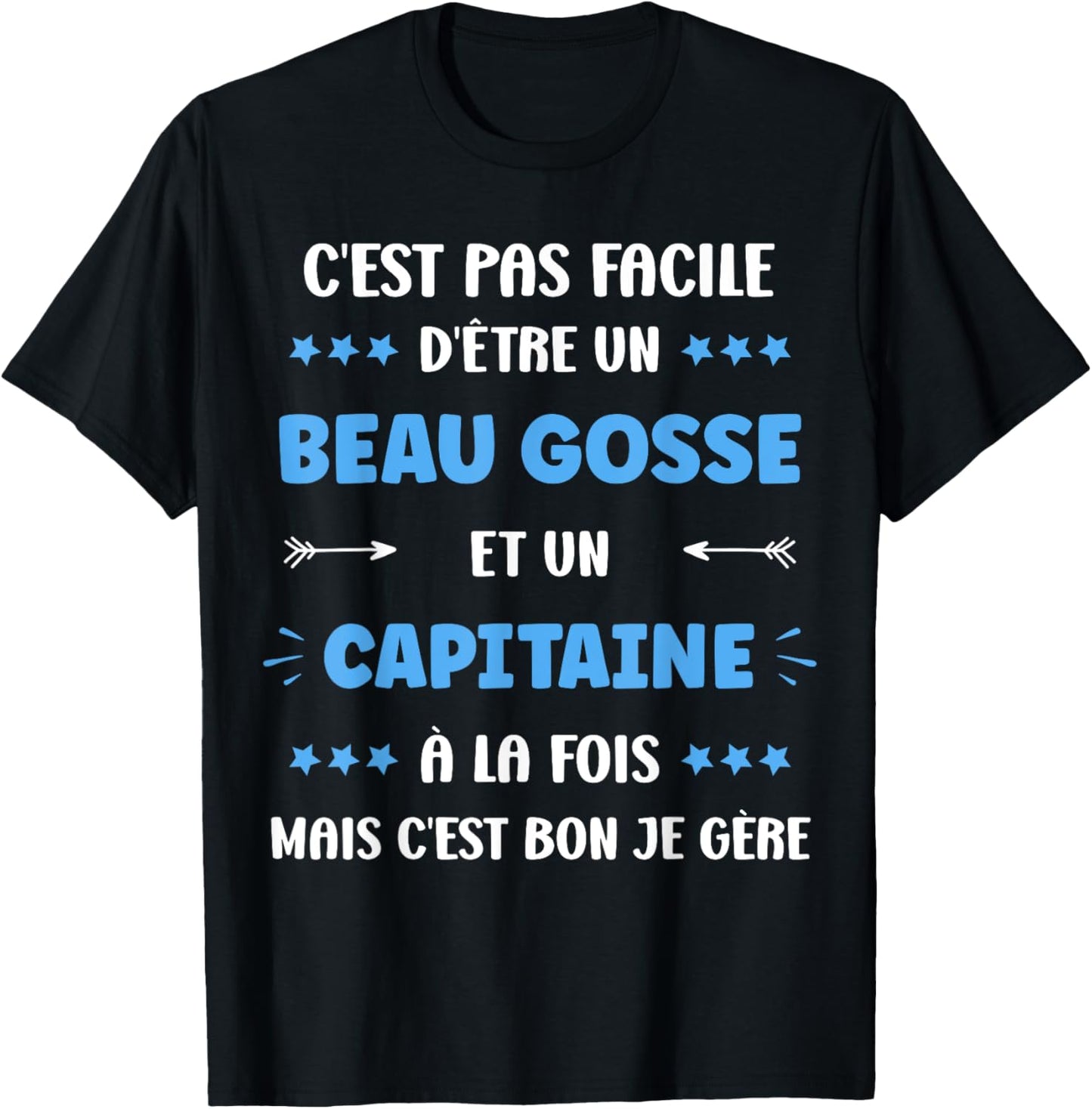 Start Job Super Captain Humour Handsome Kid Captain T-Shirt - T-Shirt | Black