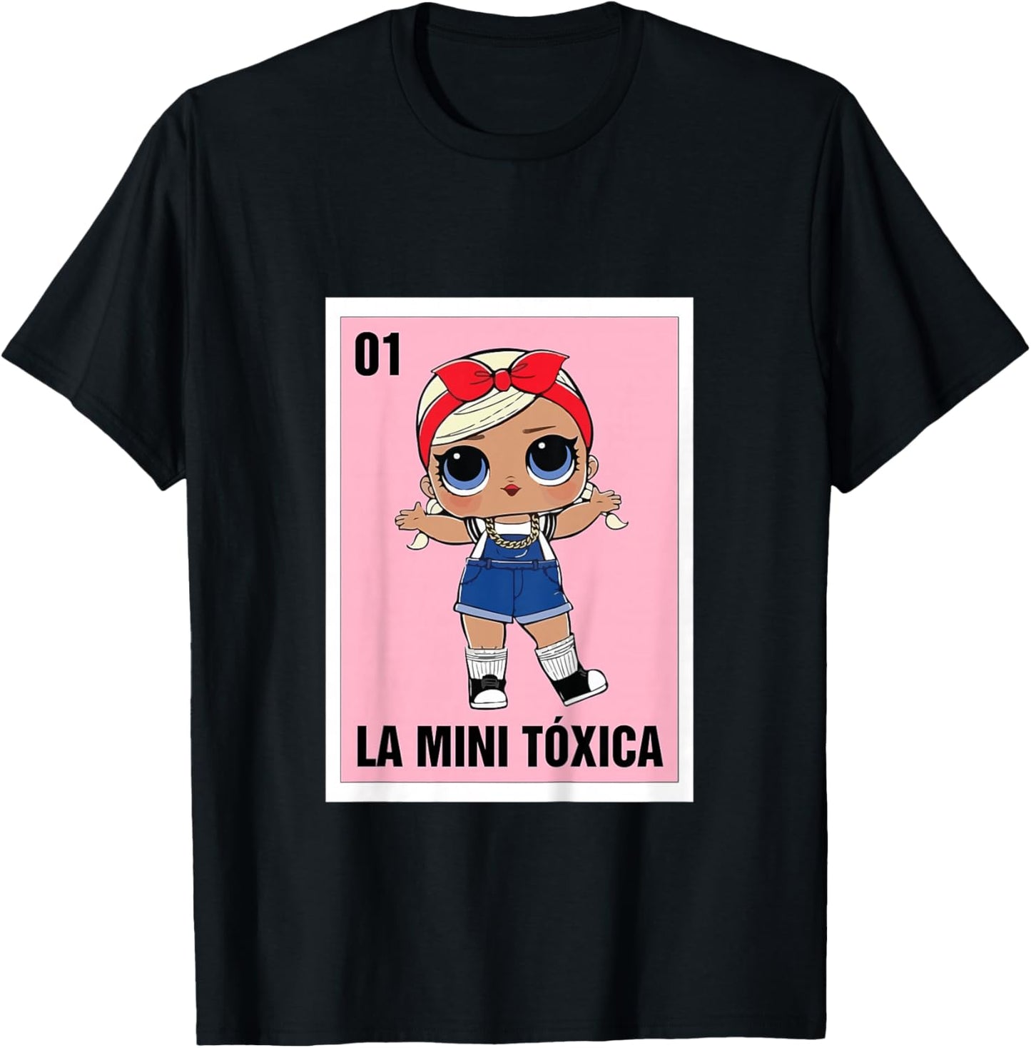 La Mini Toxica Mexican Bingo Card Game Spanish Baby Girl T-Shirt - T-Shirt | Black