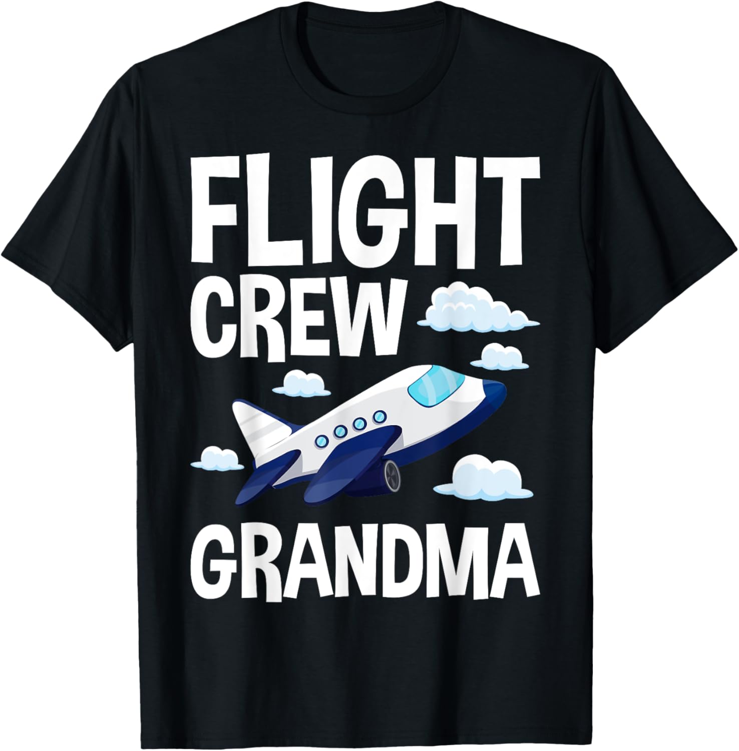 Flight Crew Airplane 1st Birthday Grandma Airplane Family T-Shirt - T-Shirt | Black