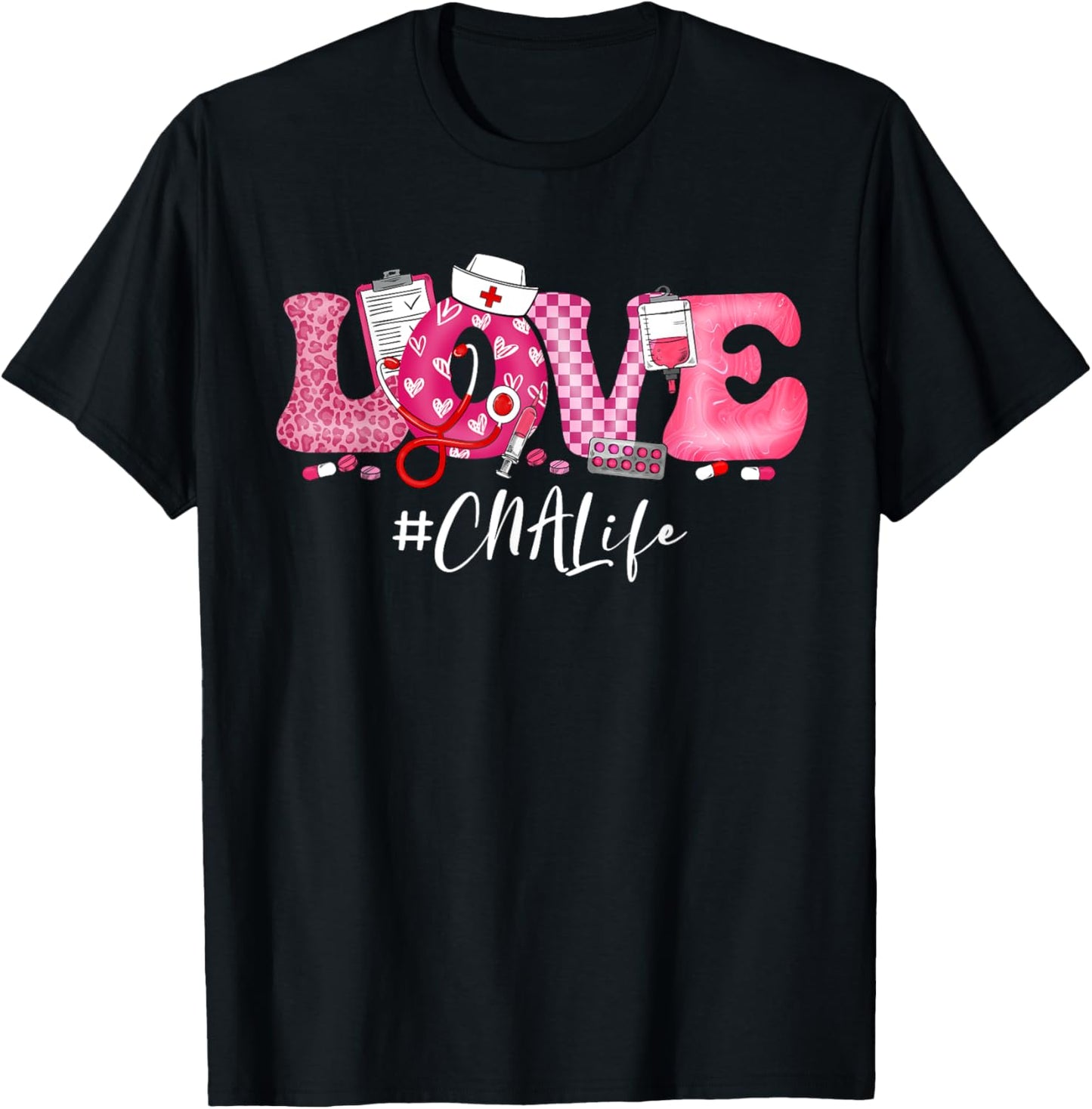 LOVE CNA Life Nurse Nursing Assistant Valentine Women T-Shirt - T-Shirt | Black