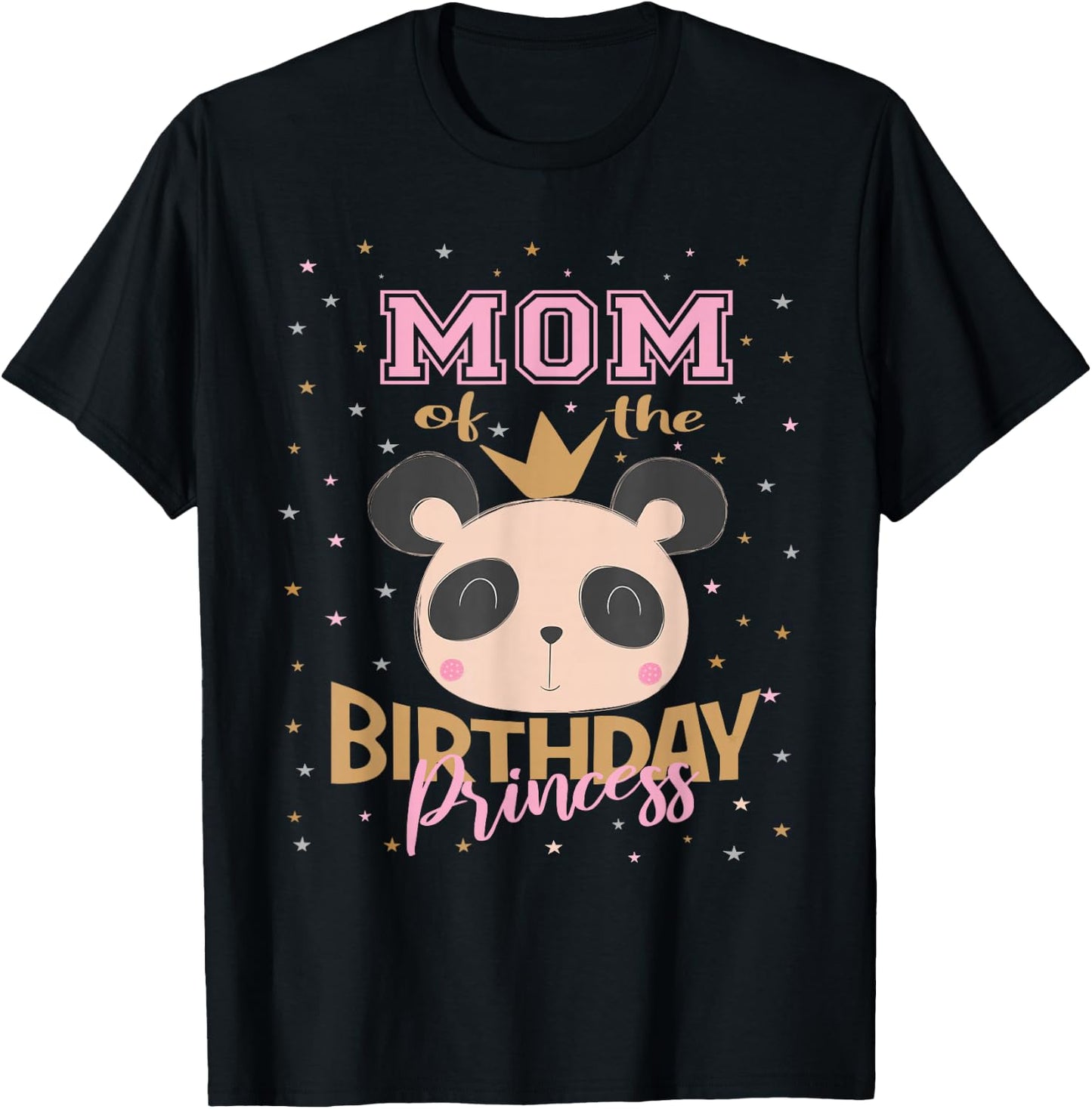 Mom Of The Birthday Princess Girl Panda Bear Party T-Shirt - T-Shirt | Black