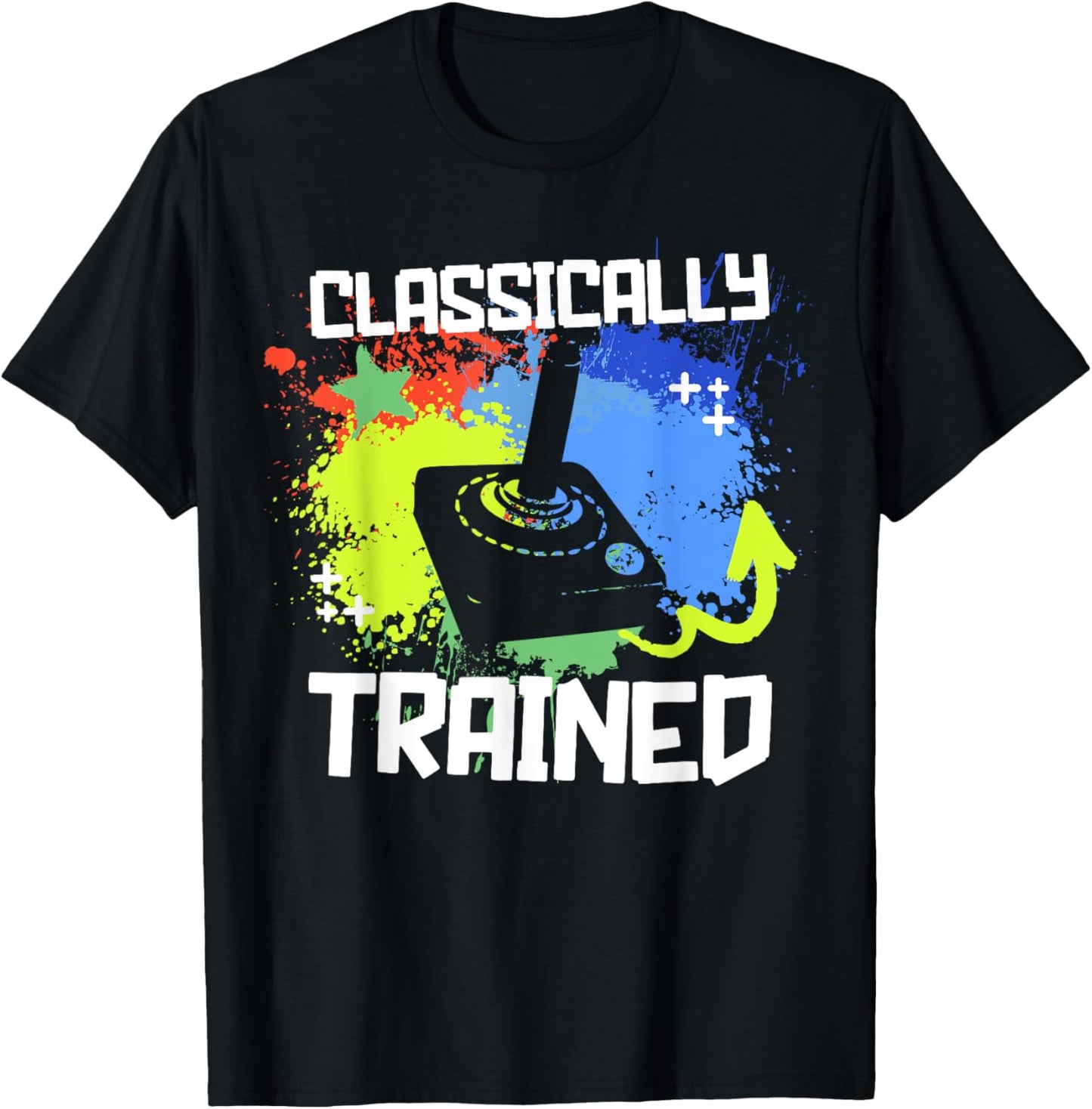 Classically Trained Video Game Retro Gaming Joystick Graphic T-Shirt - T-Shirt | Black