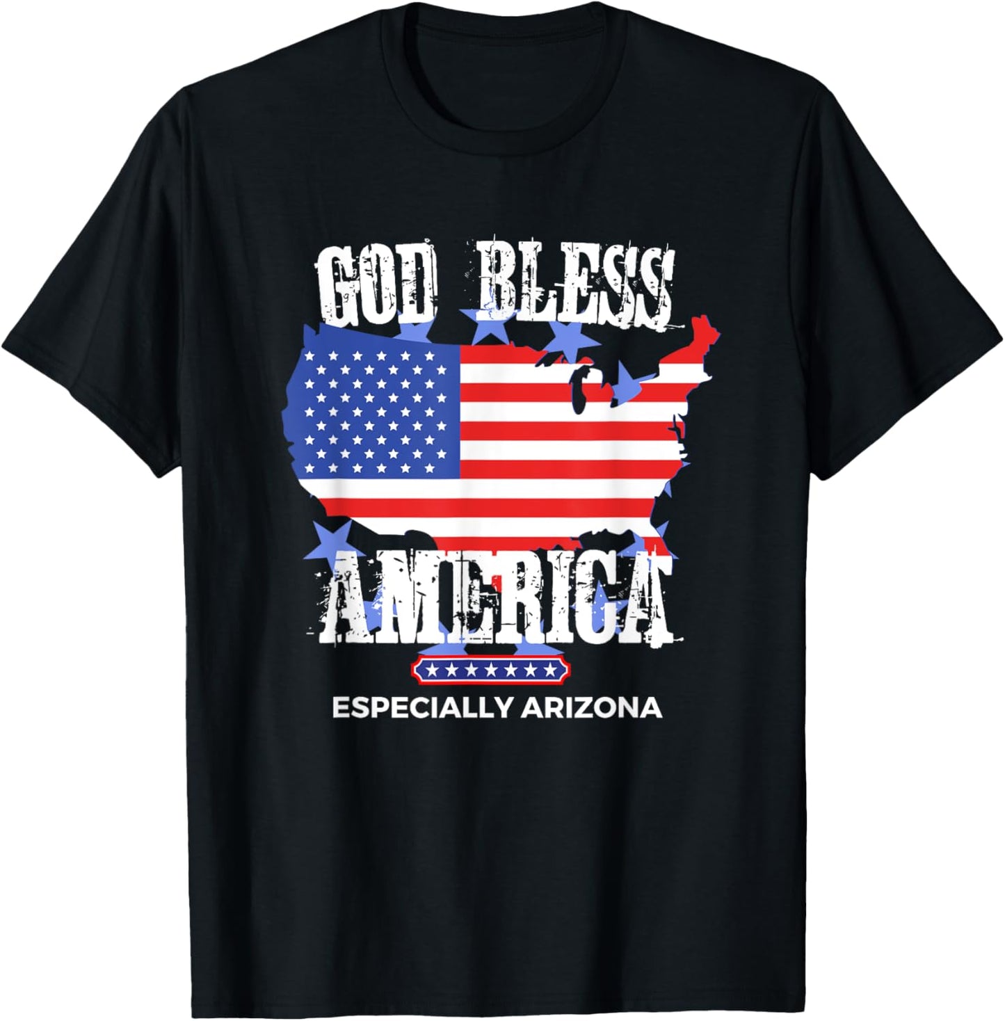 God Bless America Especially Arizona Awesome US State Design T-Shirt - T-Shirt | Black