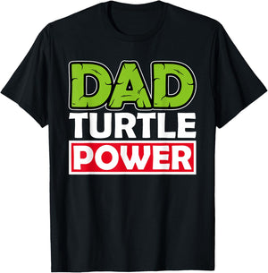 Dad Turtle Power Father's Day T-Shirt - T-Shirt | Black