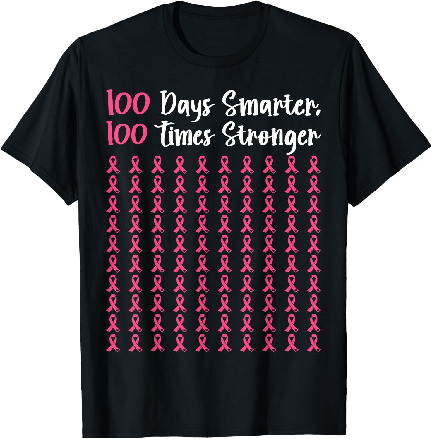Breast Cancer 100 Days of School Teachers Men Women Kids T-Shirt - T-Shirt | Black