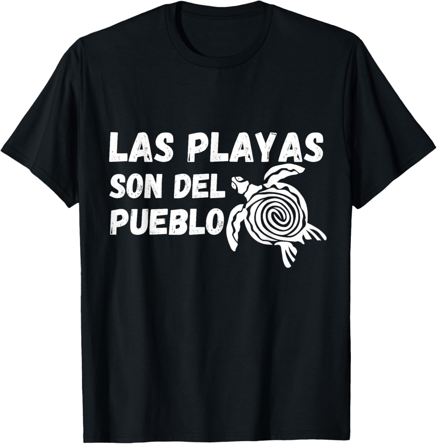 Las Playas Son Del Pueblo Save The Beach Puerto Rico Turtle T-Shirt - T-Shirt | Black