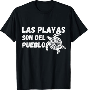 Las Playas Son Del Pueblo Save The Beach Puerto Rico Turtle T-Shirt - T-Shirt | Black
