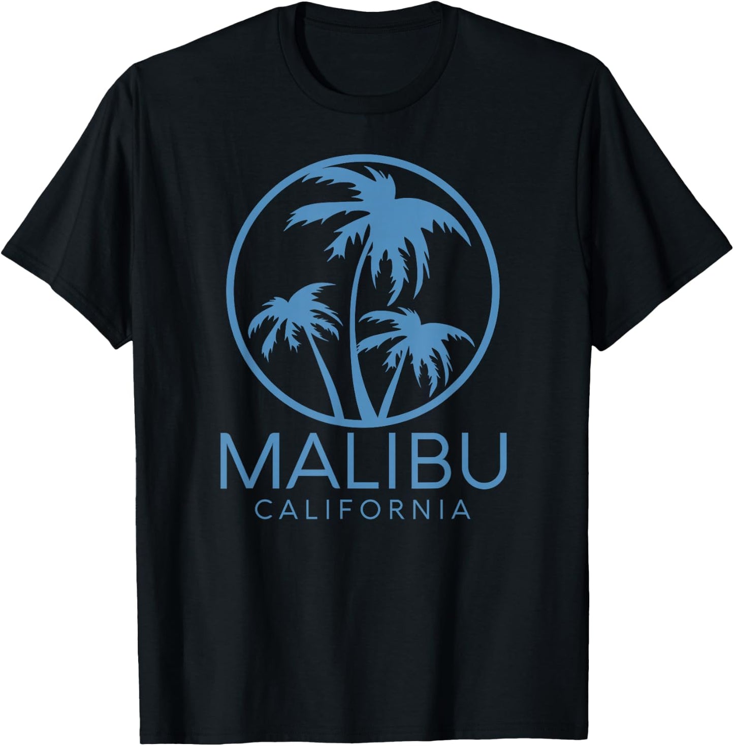 Retro Malibu California Surf Vintage Beach Palm SoCal Venice T-Shirt - T-Shirt | Black
