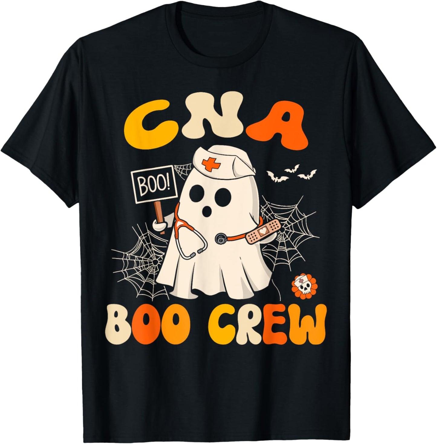 CNA Boo Crew Funny Nursing Assistant Halloween Costume Women T-Shirt - T-Shirt | Black