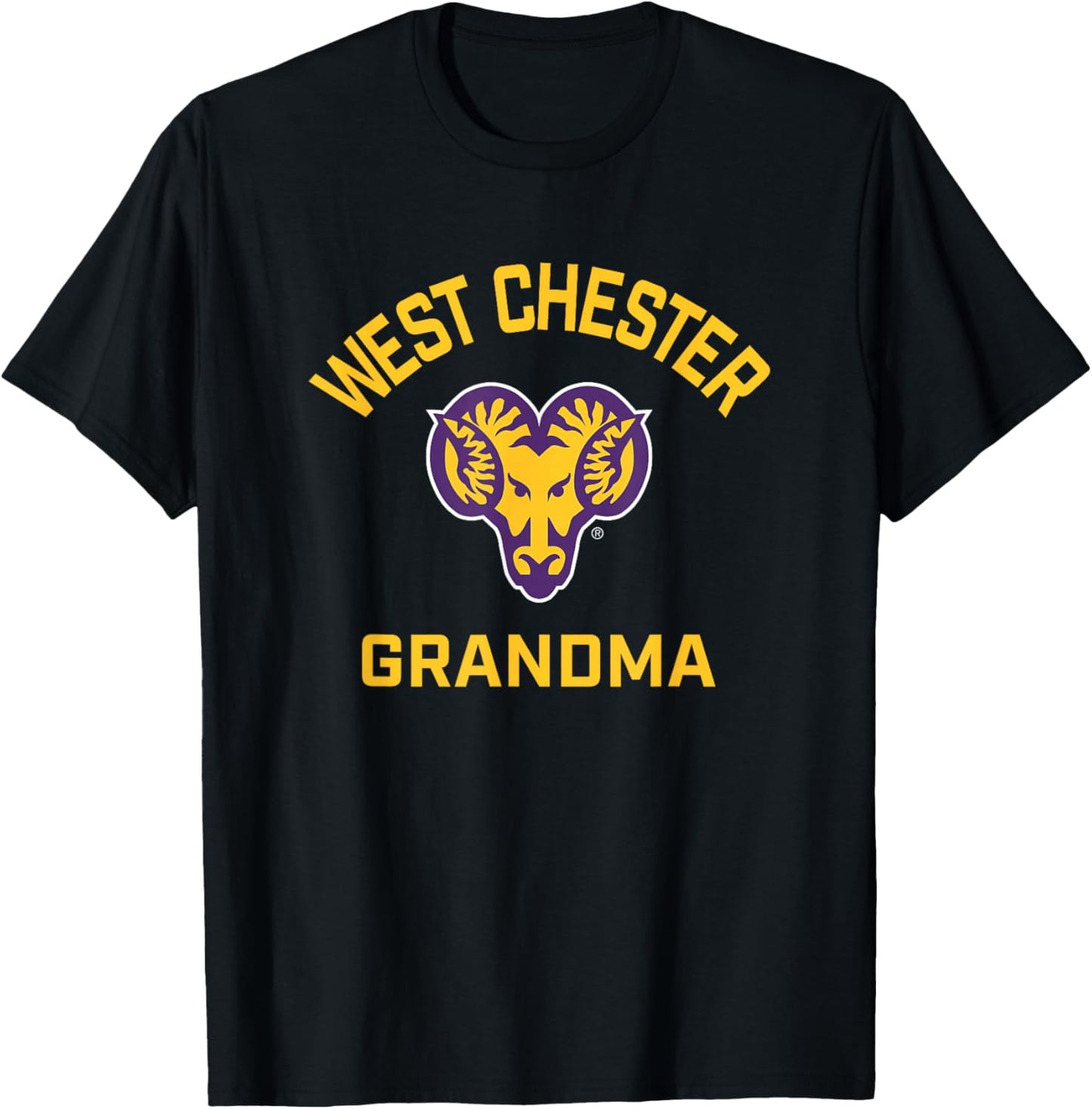 West Chester University Golden Rams Arched Grandma T-Shirt - T-Shirt | Black