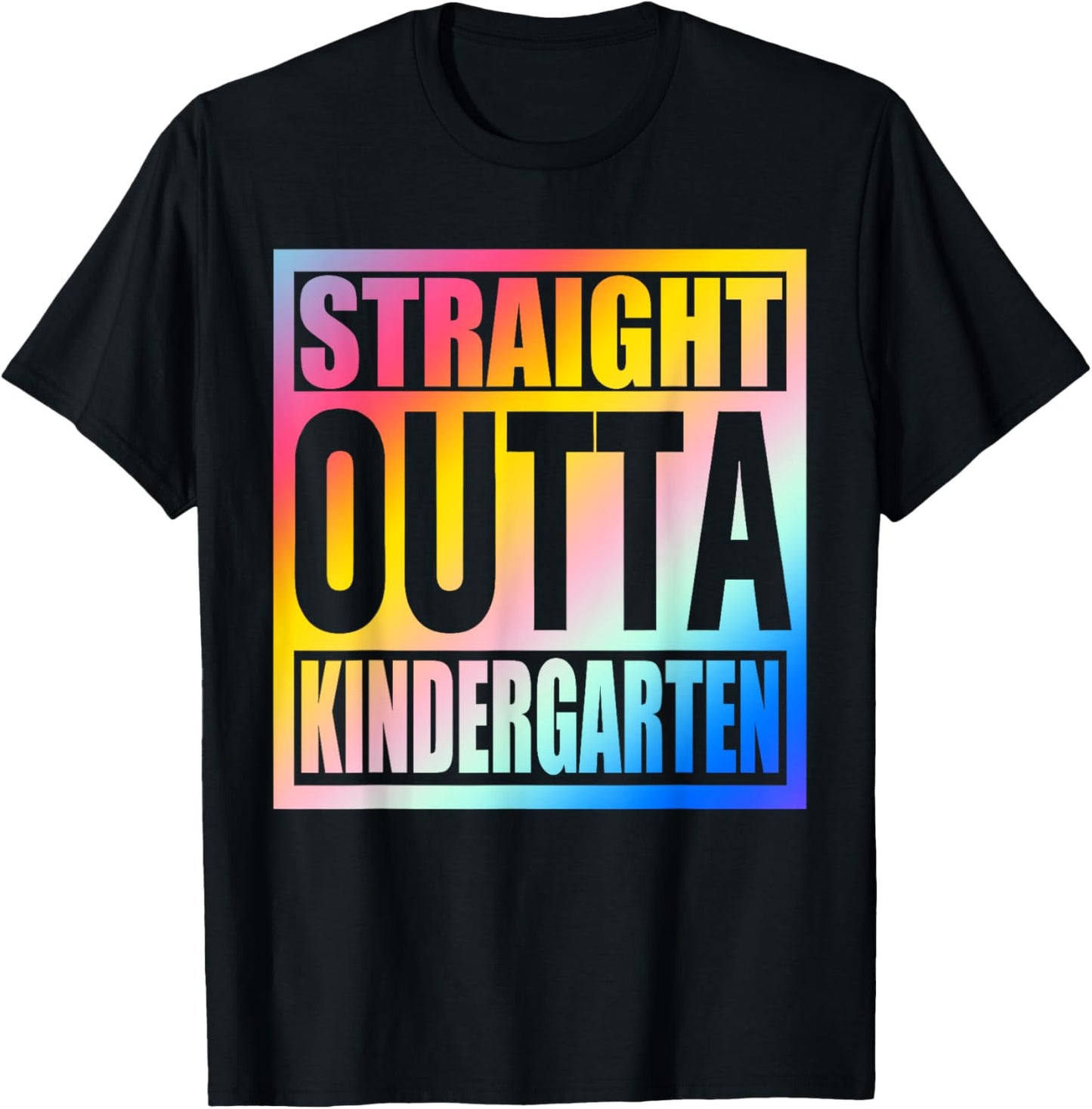 Straight Outta Kindergarten School Graduation Class Of 2024 T-Shirt - T-Shirt | Black