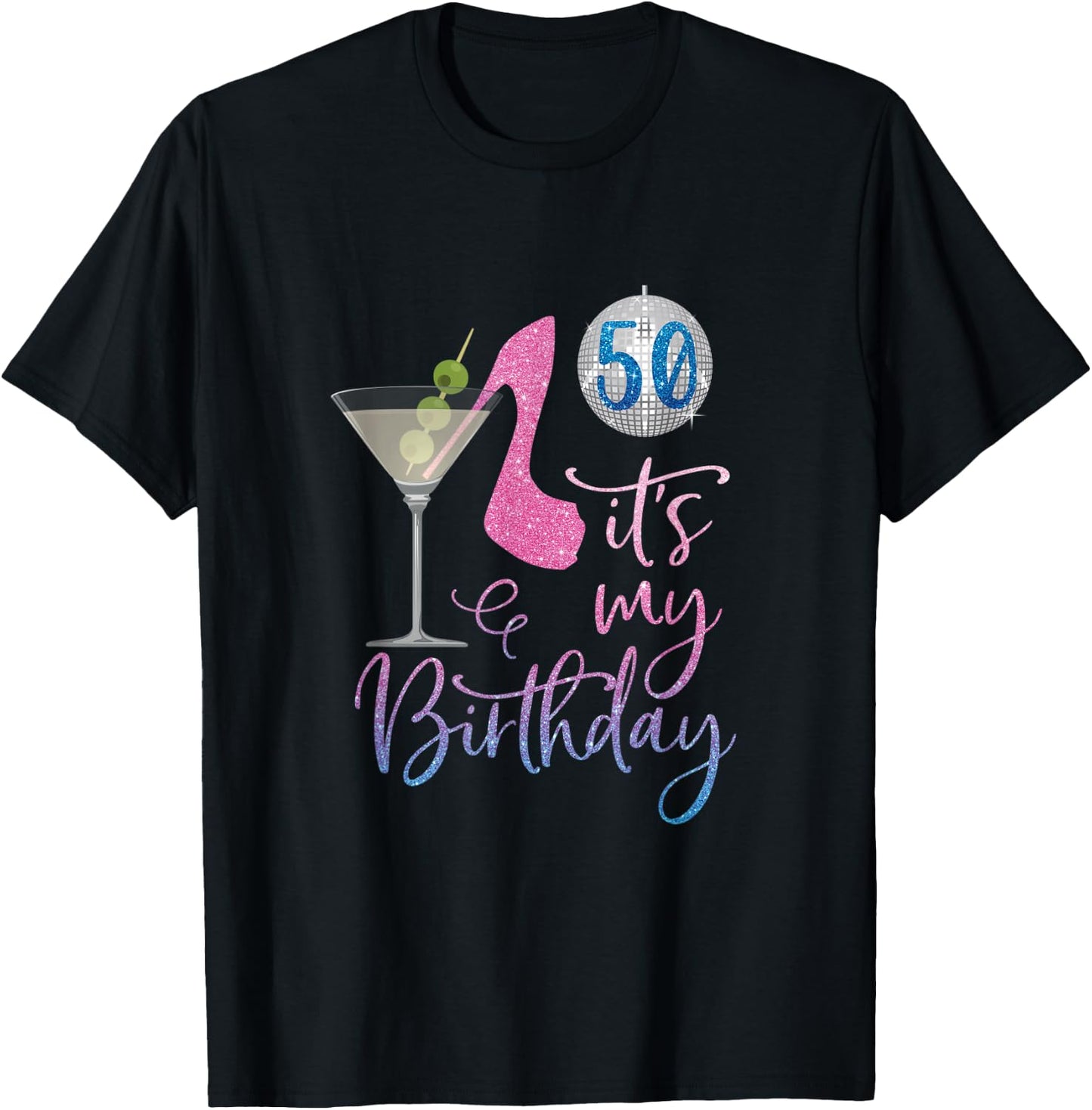 50th Birthday BFF Party Squad, 50 Fabulous Drinking Gift T-Shirt - T-Shirt | Black