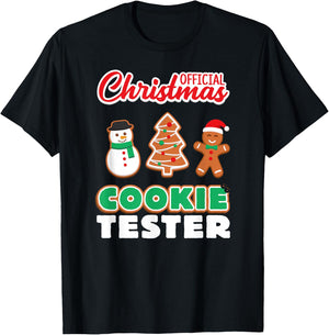 Official Christmas Cookie Tester T Shirt Xmas Cute Toddlers T-Shirt - T-Shirt | Black