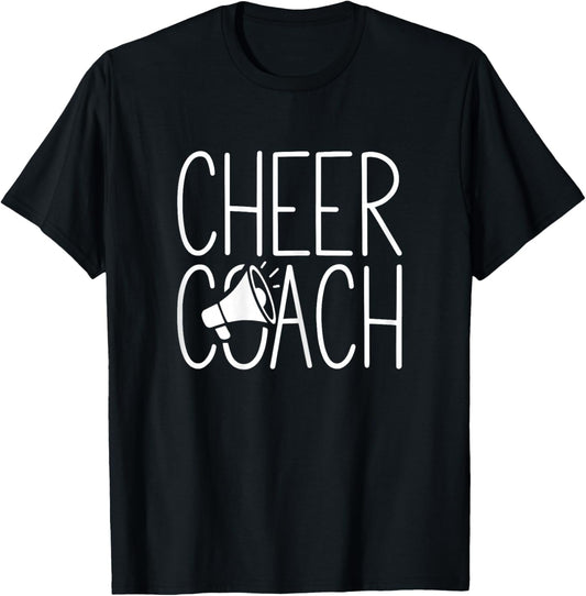Cheer Coach Shirt Cheerleading Women Cheerleader Coach T-Shirt - T-Shirt | Black
