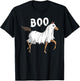 Horse Ghost Boo | Equestrian Horse Lover Farmer Halloween T-Shirt - T-Shirt | Black