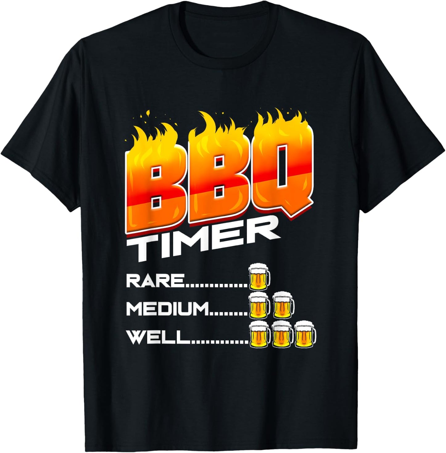 BBQ Timer Funny Gift Barbecue Master Barbecue Party T-Shirt - T-Shirt | Black