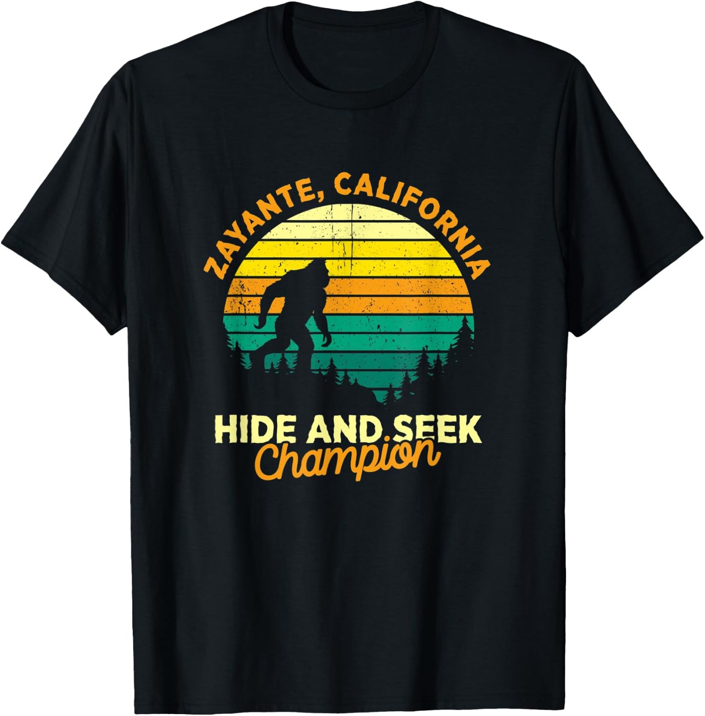 Retro Zayante, California Big foot Souvenir T-Shirt - T-Shirt | Black