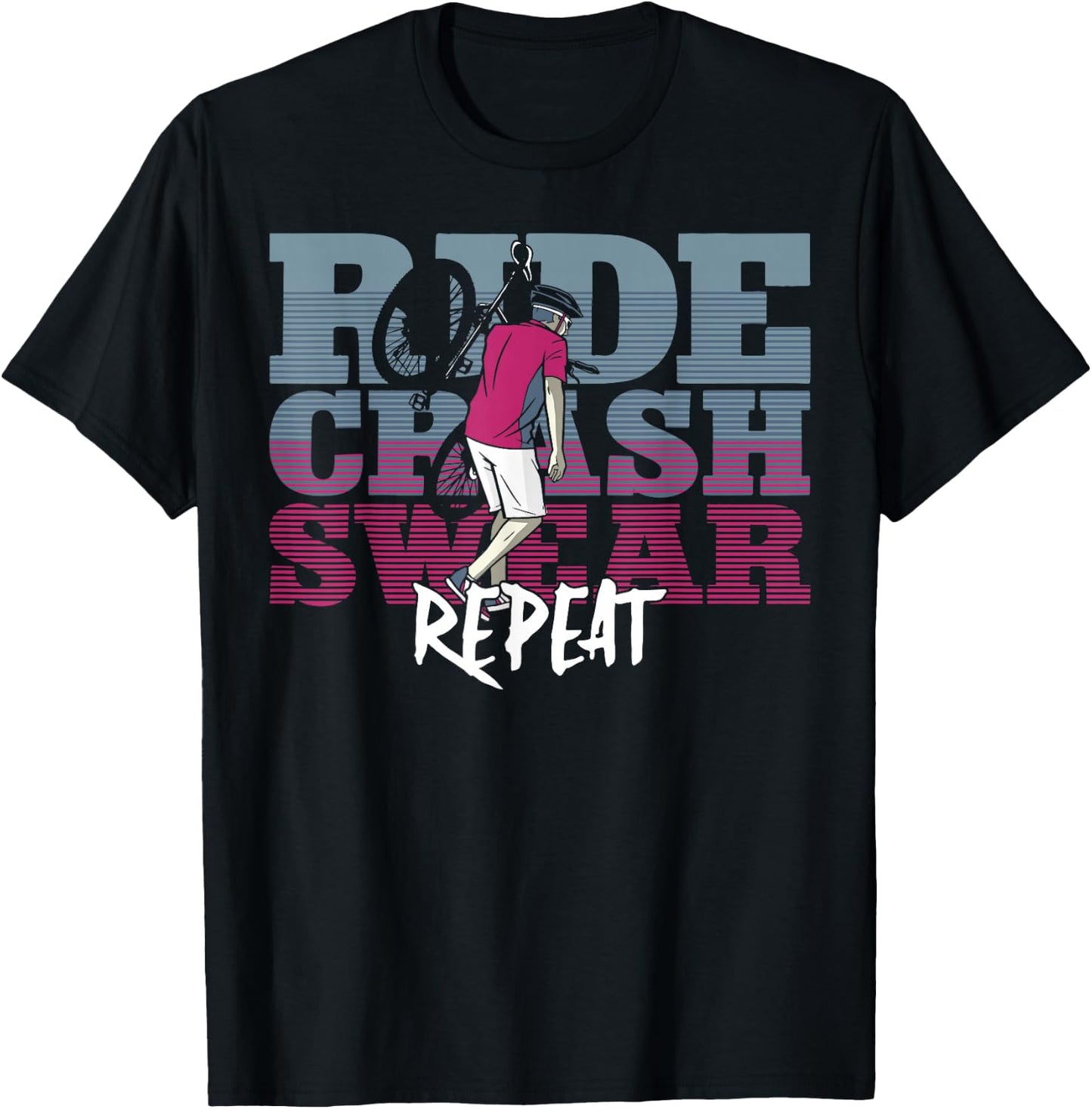 Enduro MTB Mountain Bike Riding Downhill Vintage Ride Crash T-Shirt - T-Shirt | Black