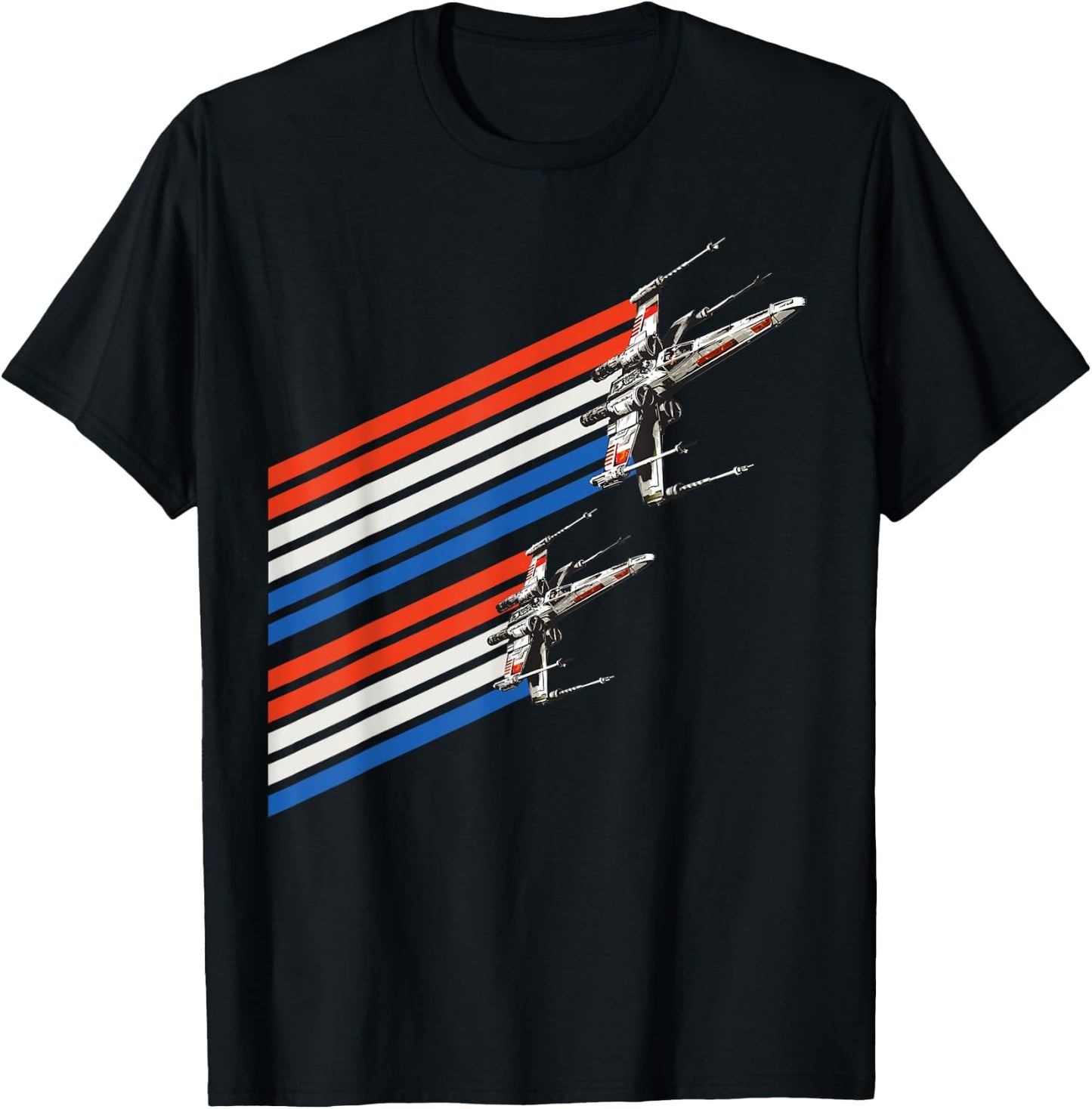 Star Wars X-Wing Starfighters American Flag T-Shirt - T-Shirt | Black