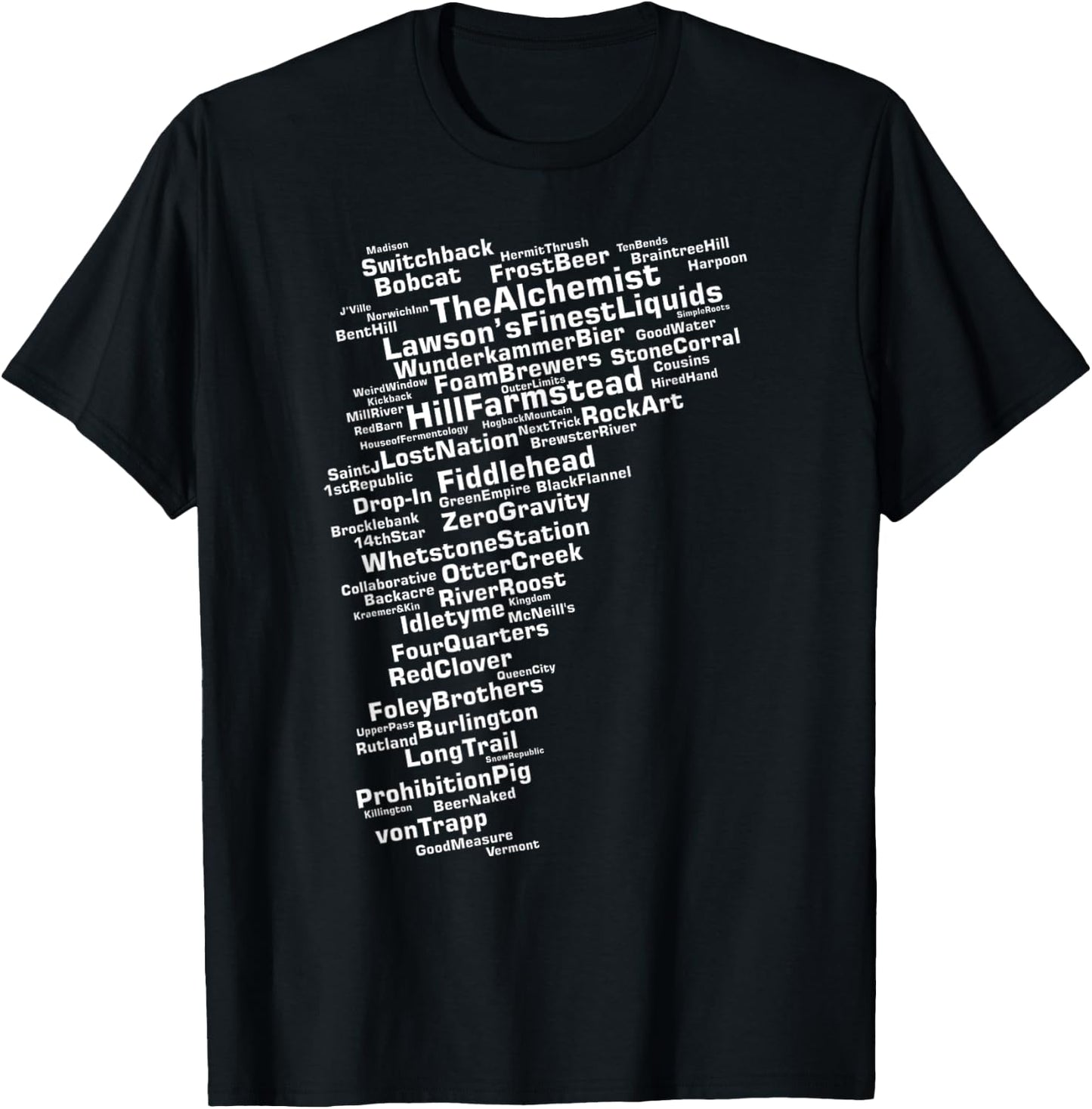 Cracked Toad Design Co. Vermont Breweries - Men's -Adults Black Small Classic Fit Short Sleeve T-Shirt - T-Shirt | Black