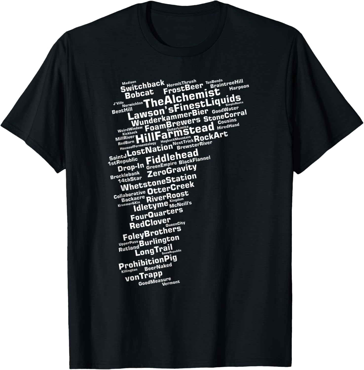 Cracked Toad Design Co. Vermont Breweries - Men's -Adults Black Small Classic Fit Short Sleeve T-Shirt - T-Shirt | Black
