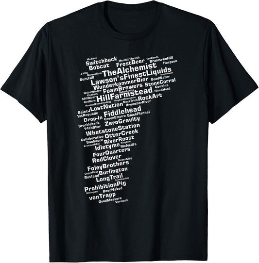 Cracked Toad Design Co. Vermont Breweries - Men's -Adults Black Small Classic Fit Short Sleeve T-Shirt - T-Shirt | Black