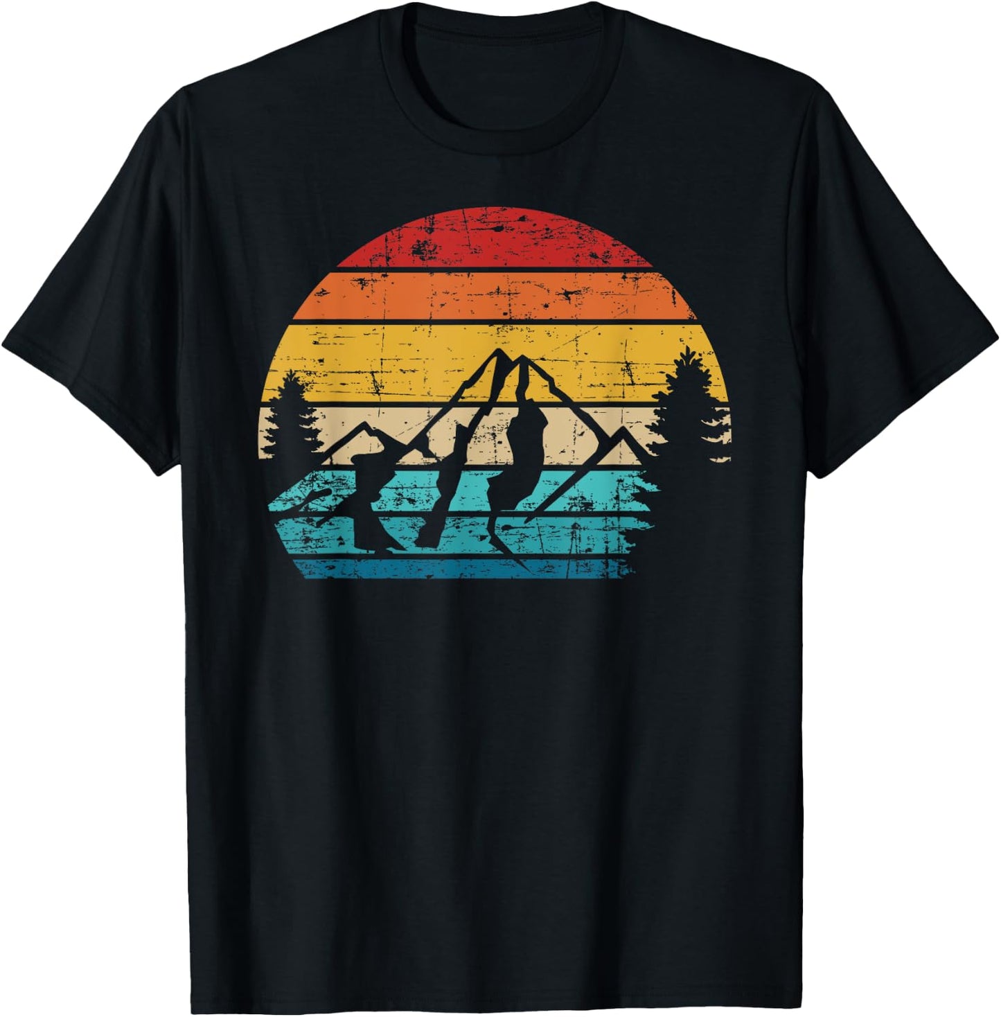 Mountains vintage Camping T-Shirt - T-Shirt | Black