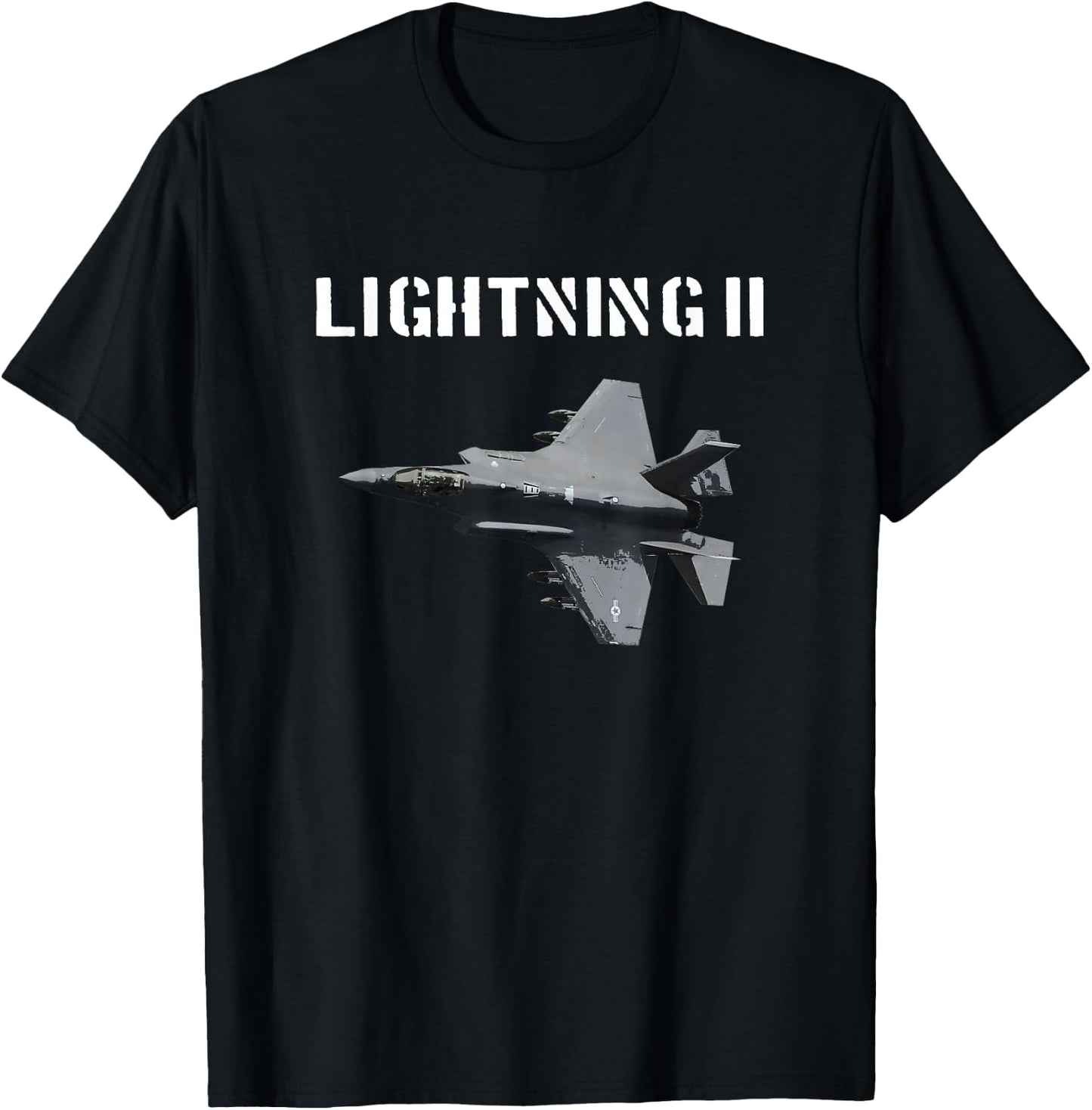 F-35 Lightning 2 FIGHTER PLANE T SHIRT USA PILOT T-Shirt - T-Shirt | Black