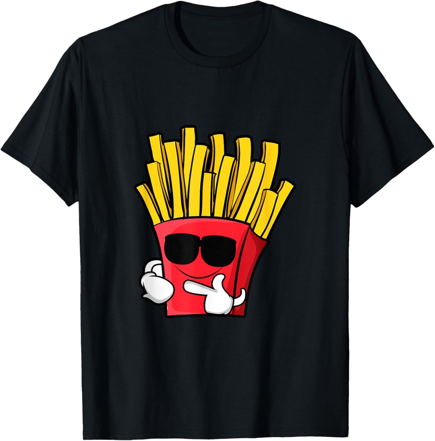 Funny French Fries Hipster Style Fast Food Lover Gifts T-Shirt - T-Shirt | Black