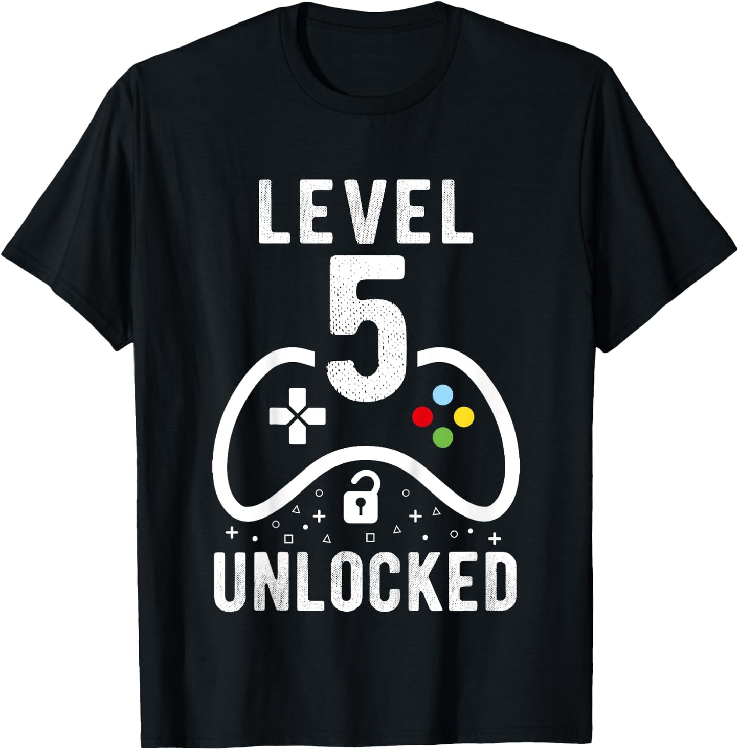 Level 5 Unlocked Video Game 5th Birthday Gift T-Shirt - T-Shirt | Black