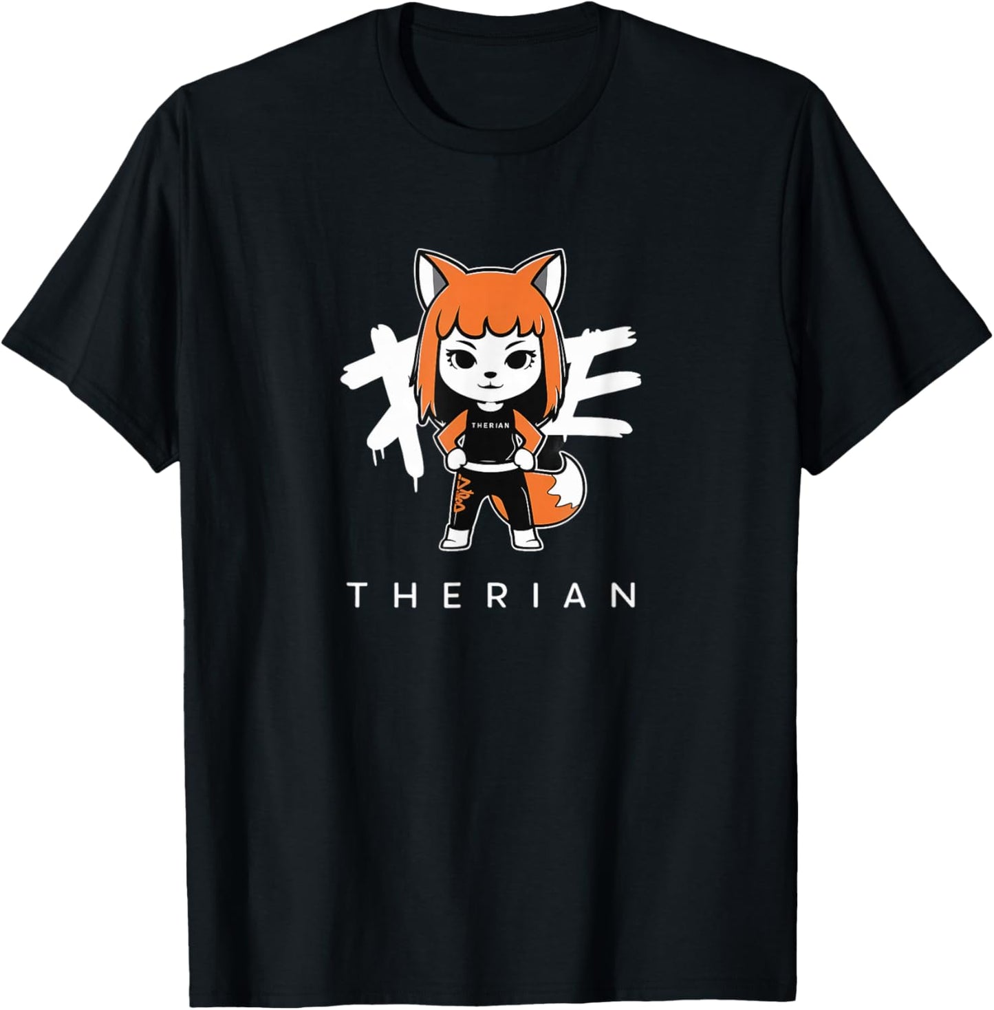 Chibi Therian Fox T-Shirt - T-Shirt | Black