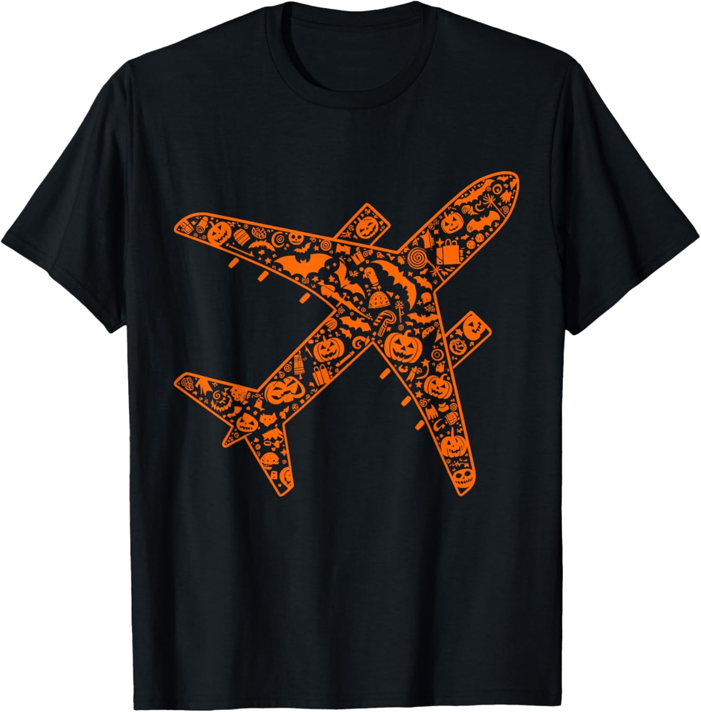 Funny Pumpkin Airplane Candy Halloween Kids T-Shirt - T-Shirt | Black
