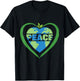 Peace Eco-friendly Heart Earth Day T-Shirt - T-Shirt | Black