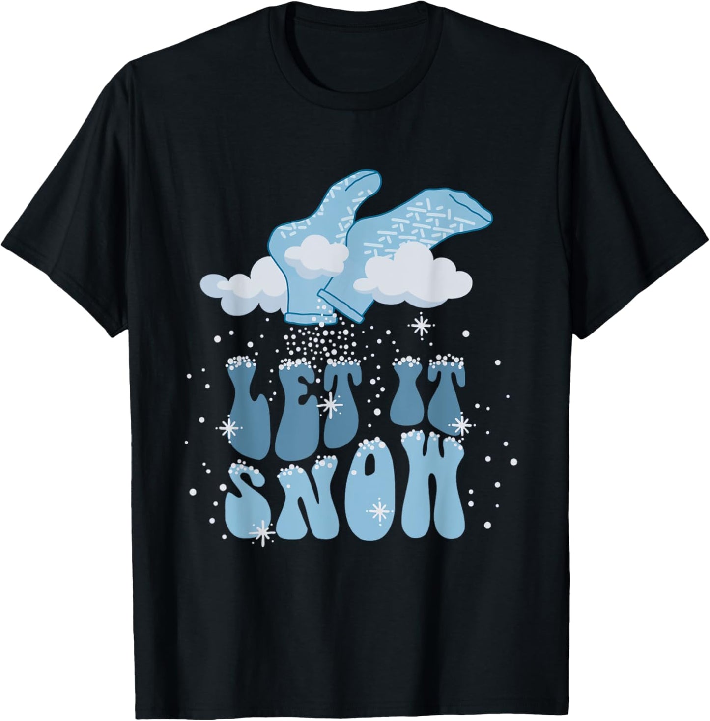 Groovy Let It Snow PCT Patient Care Tech Nurse Christmas CNA T-Shirt - T-Shirt | Black