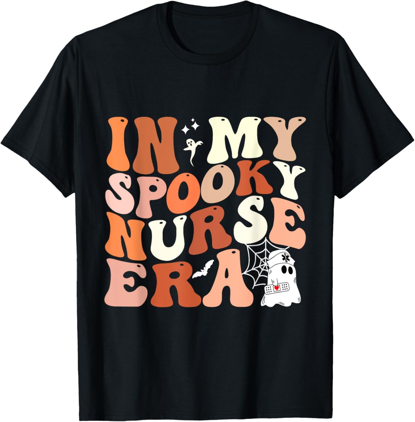 In My Spooky Nurse Era Nicu Halloween Funny Ghost T-Shirt - T-Shirt | Black