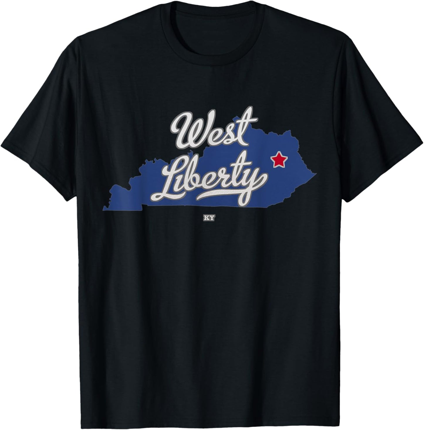 West Liberty Kentucky KY Map T-Shirt - T-Shirt | Black
