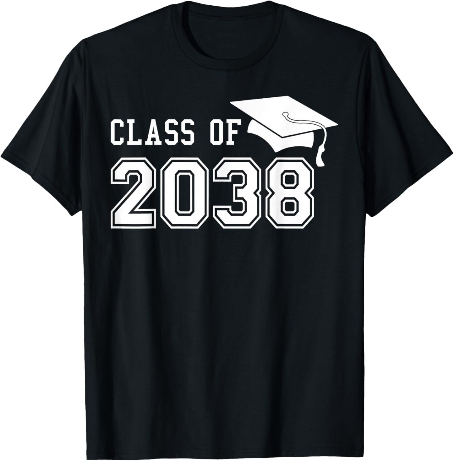 Class of 2038 Grow With Me First Day of School Graduation T-Shirt - T-Shirt | Black