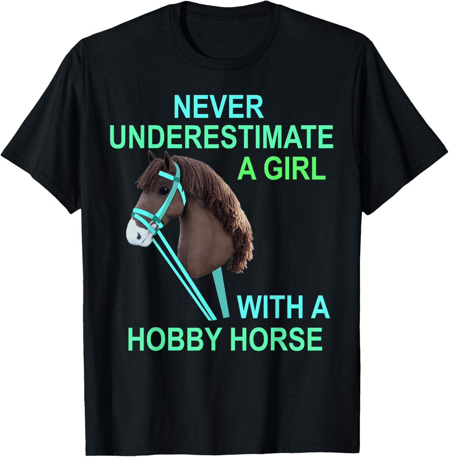 Unterschätze niemals ein Girl mit Horse Gift T-Shirt - T-Shirt | Black
