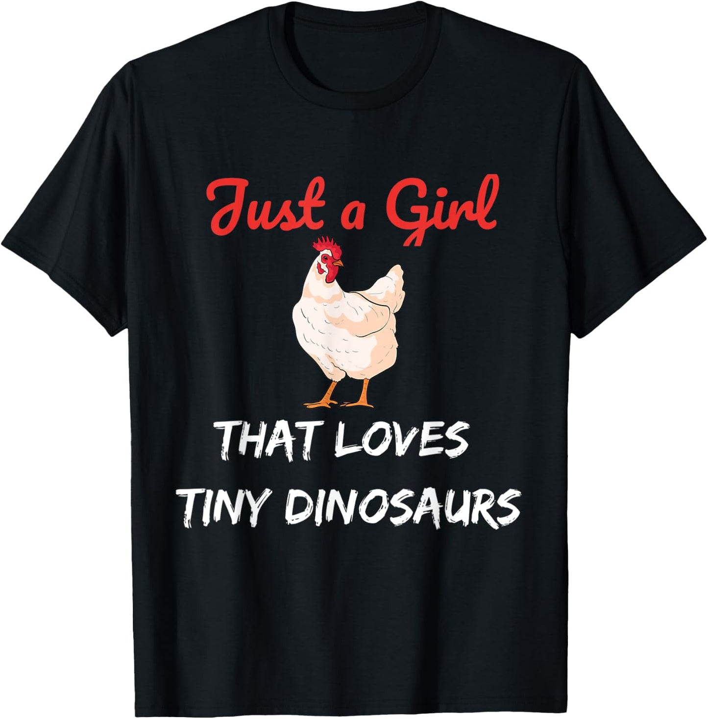 Just a Girl That Loves Tiny Dinosaurs T-Shirt - T-Shirt | Black