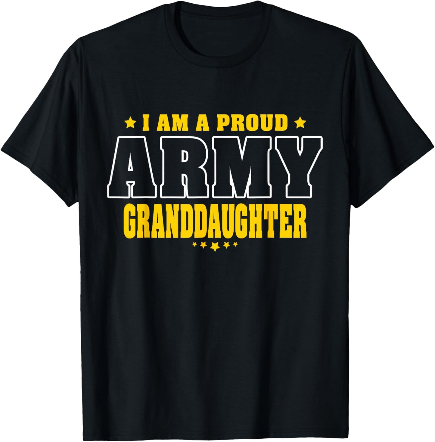 Proud Army Granddaughter Patriotic Pride Military Family T-Shirt - T-Shirt | Black