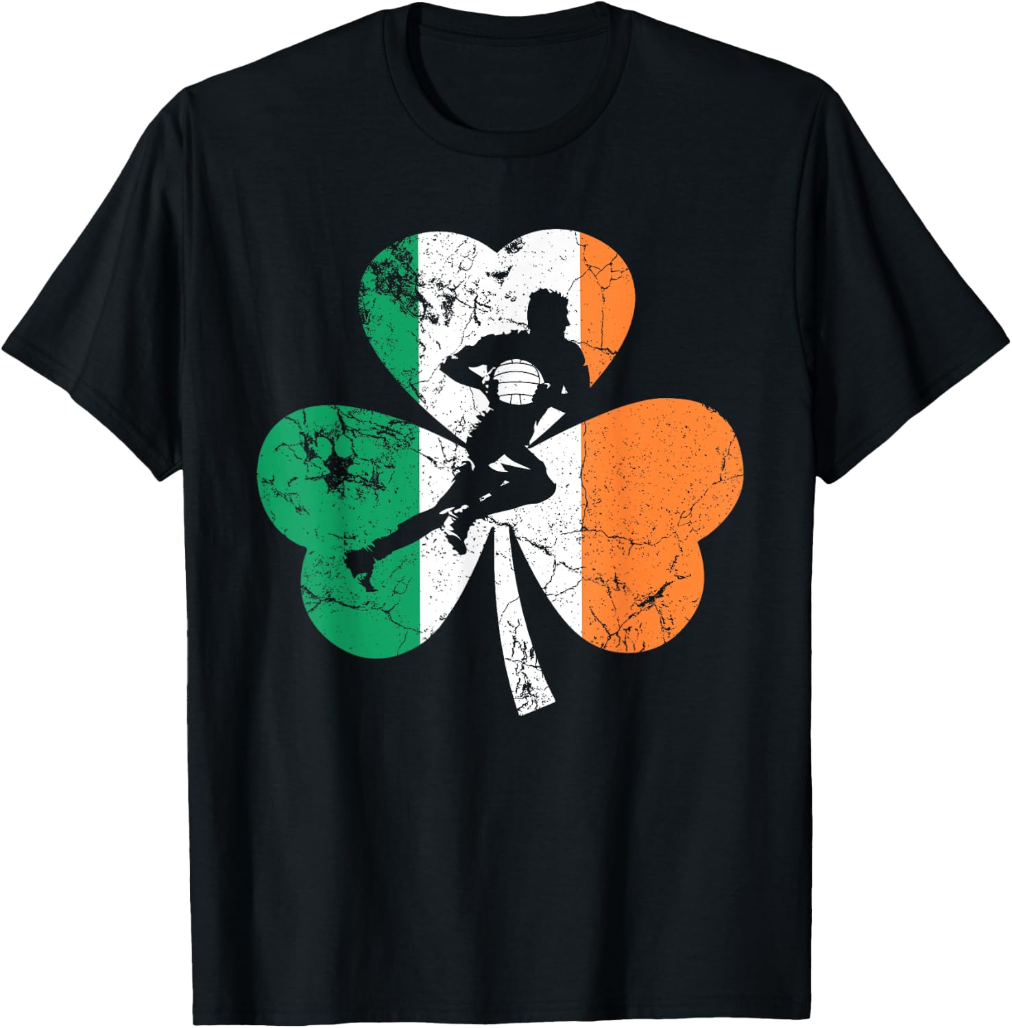 Gaelic_Football St.Patrick's Day Gift Shamrock Irish Flag T-Shirt - T-Shirt | Black