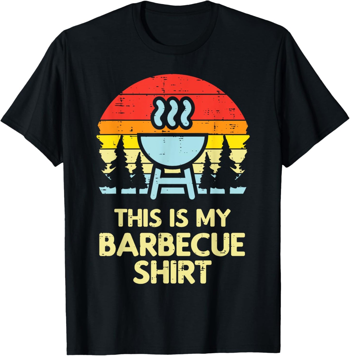 This Is My Barbecue Shirt Retro Bbq Grilling Men Women Kids T-Shirt - T-Shirt | Black