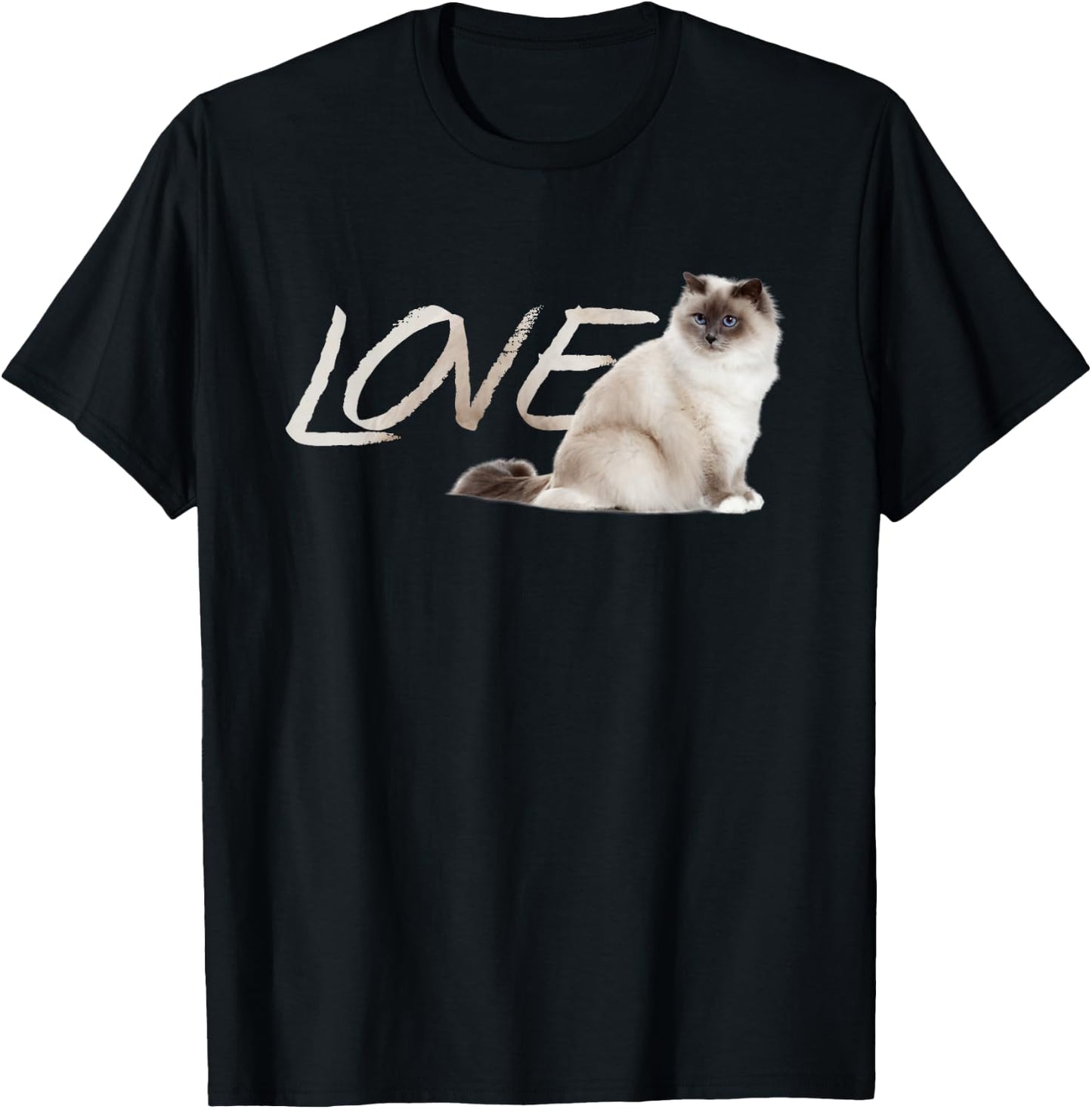 Himalayan Birman Ragdoll Snowshoe LOVE Kitten T-Shirt - T-Shirt | Black
